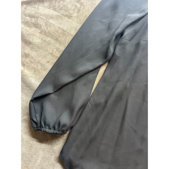 Nanette Lepore Black Top Tunic Blouse Size 2X Zipper V-Neck Long Sleeve - Picture 2 of 5